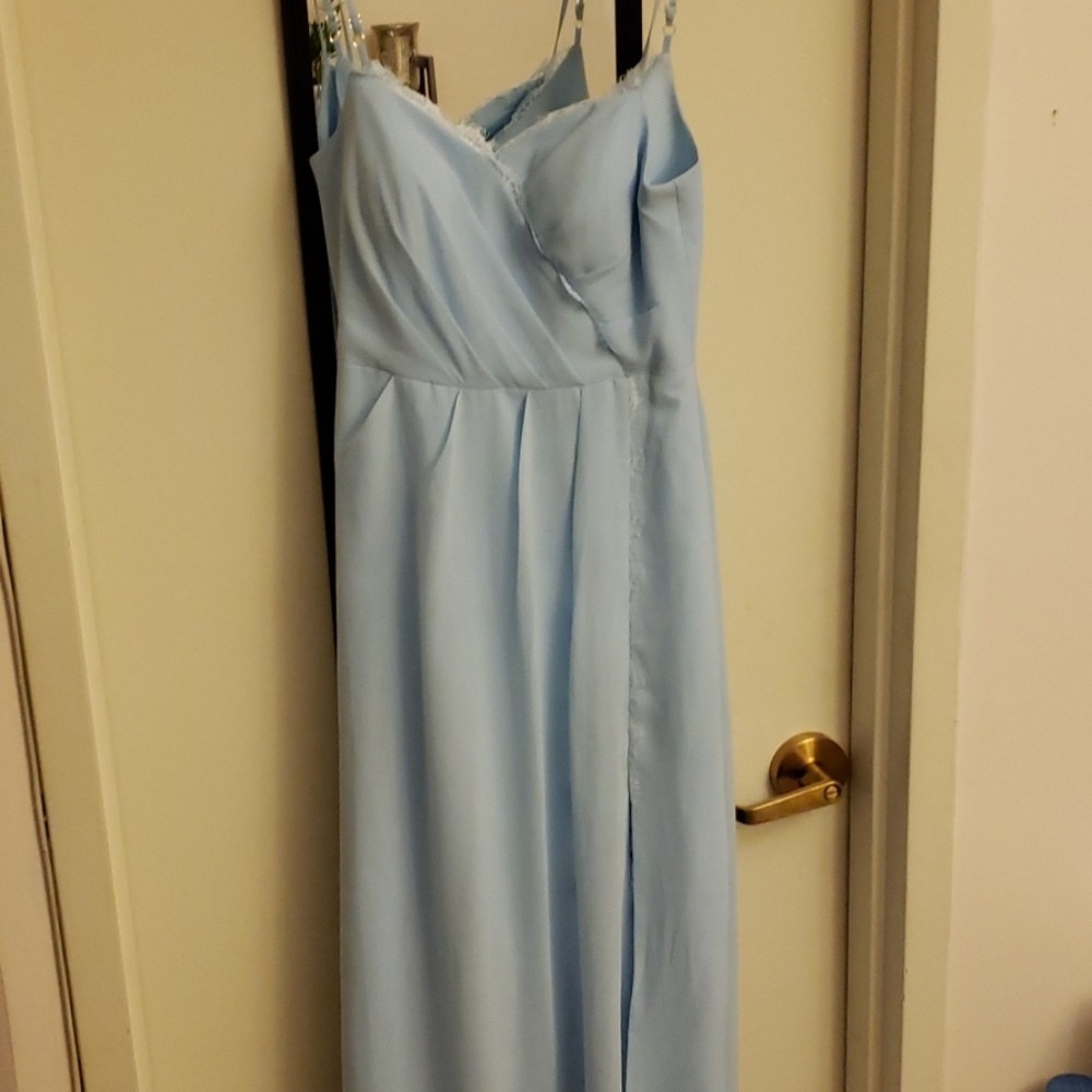Azazie Sky Blue Bridesmaid Dress (Size 10)